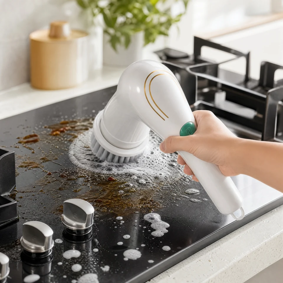Electric Spin Scrubber with Replaceable Heads