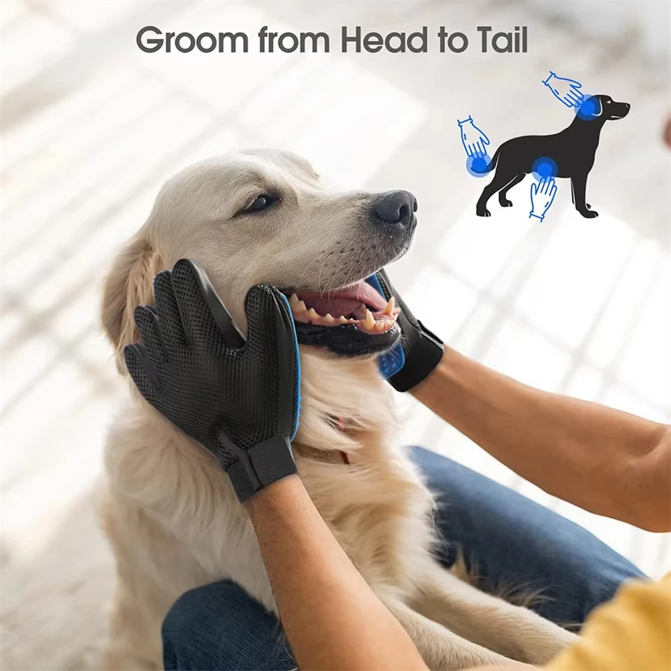 Pet Grooming Gloves with Silicone Tips